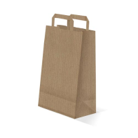 Bolsas papel 22x32+11 cms. 80 gr. KRAFT Asa plana  (250 UD.)